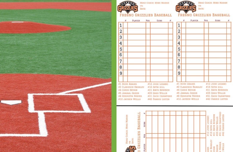 Custom Baseball Lineup Cards